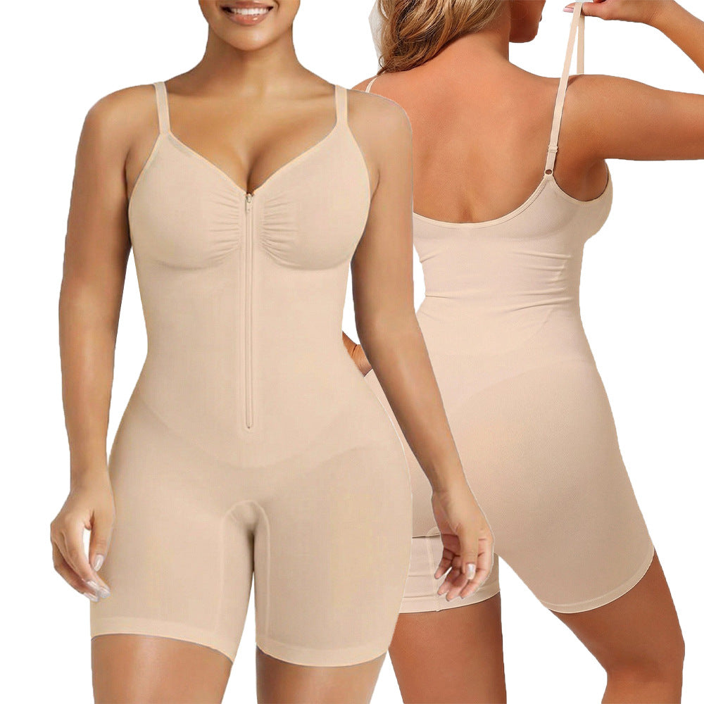 Feel Good Girl Define shaping bodysuit in Nude — front and back views